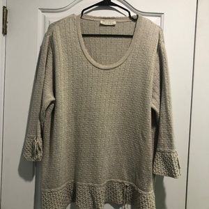Vintage European Luxury unique knit sweater with adjustable ties